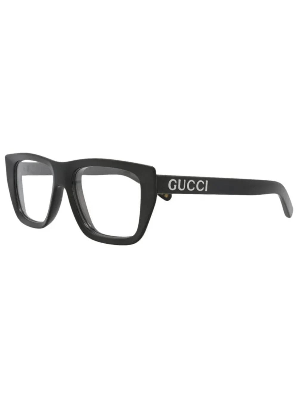 New Gucci Women's Eyeglasses Square Rectangle Injection Frame Mens Black Black